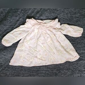 Infant Girls Piper Posie Long Sleeve Collar Button Back Top, Size 6-9 Months